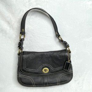 COACH Vintage Y2K Chelsea Black Pebbled Leather Shoulder Bag